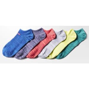 6 Pairs adidas Girls' Superlite No-Show Socks $8
