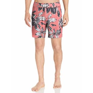 Amazon Brand - Goodthreads Men's 7" Inseam Swim Boardshort, Pink Large Floral, 29 for $23