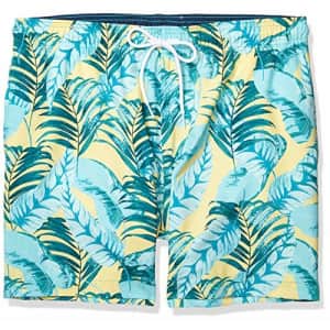 Cubavera Men's Print Swim Trunk, Wasabi, Medium for $22