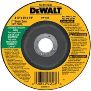 DeWalt 4.5" Concrete/Masonry Cutting Wheel for $2 DeWalt 4.5" Concrete/Masonry Cutting Wheel for $2