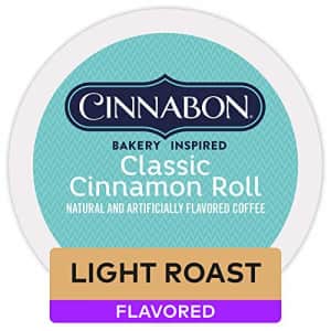 Cinnabon Classic Cinnamon Roll, Single-Serve Keurig K-Cup Pods, Flavored Coffee, 72 Count for $39 Cinnabon Classic Cinnamon Roll, Single-Serve Keurig K-Cup Pods, Flavored Coffee, 72 Count for $39