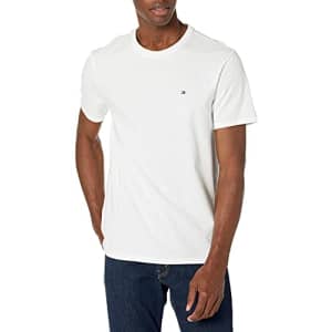 Tommy Hilfiger Men's Crewneck Flag T-Shirt, Snow White, X-Small for $17