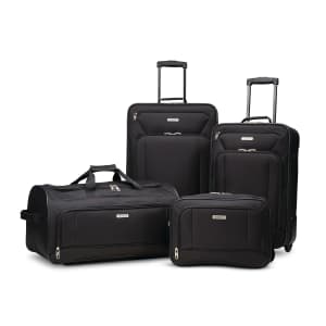 American Tourister Fieldbrook XLT Softside Upright Luggage 4-Piece Set for $96