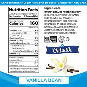Orgain Organic Vegan Protein Powder + Oat Milk, Vanilla Bean - 20g Plant Based Protein with Milk for $23