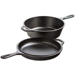 Lodge Pre-Seasoned Cast Iron Combo Cooker 2-Piece Set for $50