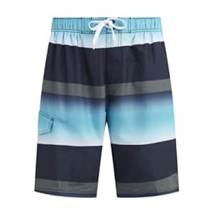 Kanu Surf Men's Standard Mirage Swim Trunks (Regular & Extended Sizes), Waterfront Black/Aqua, for $12