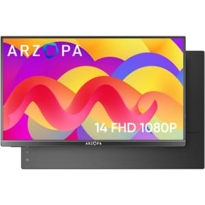 Arzopa 14" 1080p IPS FreeSync Portable Monitor for $130