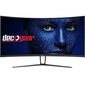 Deco Gear 35 Curved Gaming Ultrawide Monitor, E-LED, 3440x1440 WQHD, 120hz, 1ms MPRT, 21:9, for $250 Deco Gear 35 Curved Gaming Ultrawide Monitor, E-LED, 3440x1440 WQHD, 120hz, 1ms MPRT, 21:9, for $250