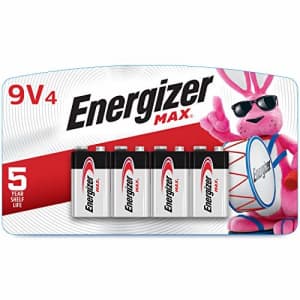 Energizer 9V Premium Alkaline 9 Volt Batteries, 4 Count (Pack of 1) for $26