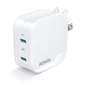 Kovol Sprint 40W PD Dual-Port USB-C Wall Charger for $10 Kovol Sprint 40W PD Dual-Port USB-C Wall Charger for $10