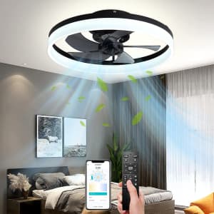 20" Modern Ceiling Fan with LED Light for $88