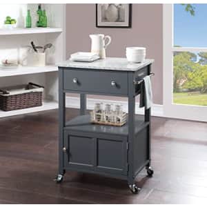 American Furniture Classics OS Home and Office Furniture Fairfax Model FRXG-2 Gray Kitchen Cart with Doors, Towel Rack, and for $146