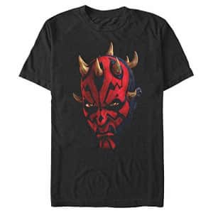 Star Wars Men's Maul Face T-Shirt Black, Large for $9