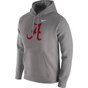 Fan Shop Flash Sale at Dick's Sporting Goods. Stock up on apparel gear for you favorite team. We've pictured the Nike Men's Alabama Crimson Tide Grey Club Pullover Fleece Hoodie for $53, it's a low by $3.