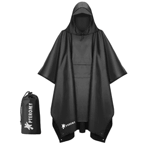 Pteromy Hooded Rain Poncho for $11