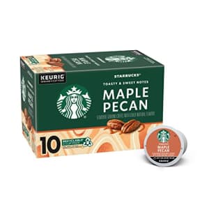 Starbucks Coffee K-Cup PodsMaple Pecan Flavored CoffeeNaturally Flavored100% Arabica1 box (10 pods) for $8 Starbucks Coffee K-Cup PodsMaple Pecan Flavored CoffeeNaturally Flavored100% Arabica1 box (10 pods) for $8