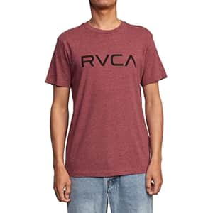 RVCA Men's Premium Stitch Short Sleeve Graphic Tee Shirt, Big Oxblood RED, Small for $18
