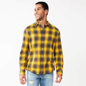 Sonoma Goods For Life Men's Flannel Button-Down Shirt for $6