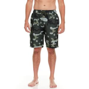 Kanu Surf Men's Mirage Swim Trunks (Regular & Extended Sizes), Camo Flag Army Green, Medium for $6