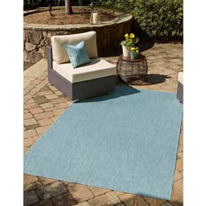 Unique Loom Collection Casual Transitional Solid Heathered Indoor/Outdoor Flatweave Area Rug (2' x for $15