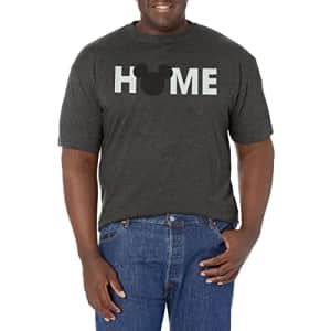 Disney Big & Tall Classic Mickey Home Men's Tops Short Sleeve Tee Shirt, Charcoal Heather, Large for $21