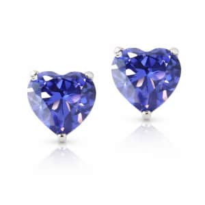 1-TCW Sterling Silver Created Tanzanite Gemstone Heart Earrings for $15 1-TCW Sterling Silver Created Tanzanite Gemstone Heart Earrings for $15