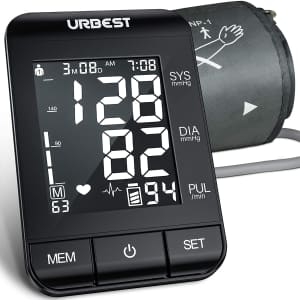 Urbest Upper Arm Digital Blood Pressure Cuff for $14