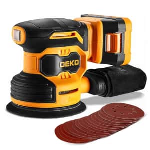 DEKOPRO Orbital Sander Cordless 20V Power Sander Tool with Battery and Charger Electric Hand for $42