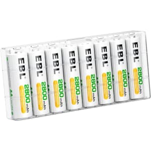 EBL 2,800mAh Ni-MH AA Rechargeable Battery 8-Pack for $12