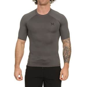 Hurley Men's Short Sleeve Pro Light Quick Dry Sun Protection Rashguard Shirt, Iron Grey, M for $9