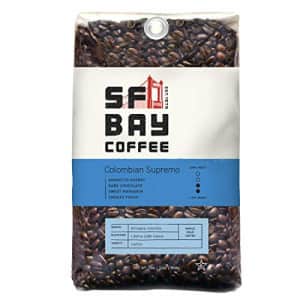 SF Bay Coffee Colombian Supremo Whole Bean 2LB (32 Ounce) Medium Roast for $20