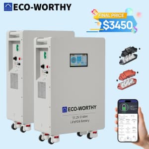 Eco-Worthy 48V 314AH LiFePO4 Vertical Standing Backup Battery 2-Pack for $3,450