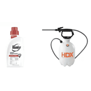 Roundup 32-fl. oz. Weed/Grass Killer 4 Concentrate + HDX 1-Gallon Pump Sprayer for $24
