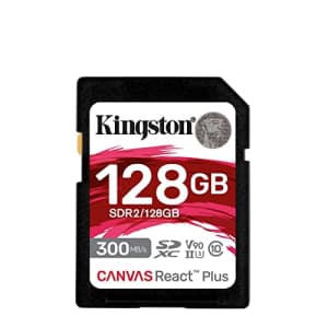 Kingston Canvas React Plus 128GB SD Card | SDXC UHS-II | 300R/260W U3 V90 | Full HD/4K/8K | for $110