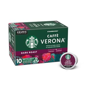 Starbucks Dark Roast K-Cup Coffee Pods Caff Verona for Keurig Brewers 1 box (10 pods) for $9