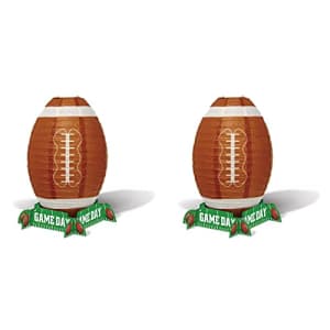 Beistle 2 Piece Football Paper Lanterns Table Centerpiece Decorations Sports Theme Game Day Party for $12