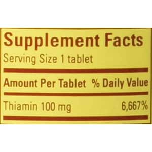 Nature Made Vitamin B-1 100 mg, 100 Tablets (Pack of 3) for $22