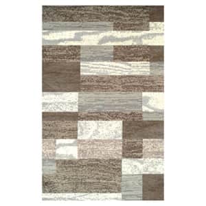 Superior Contemporary Patchwork Pattern Area Rug, Perfect Hardwood, Tile, or Carpet Cover, Ideal for $43