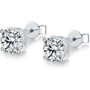 BlingDiary Moissanite Stud Earrings from $16
