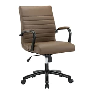 Realspace Modern Comfort Winsley Bonded Leather Mid-Back Manager's Chair, Brown/Black for $115