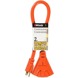 Woods 3-Outlet Outdoor 2-Foot Extension Cord for $7