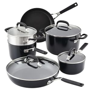 KitchenAid Hard Anodized Nonstick Cookware/Pots and Pans Set, 10 Piece, Matte Black for $190