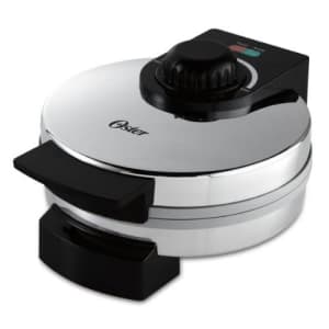 Oster Titanium Infused DuraCeramic Belgian Waffle Maker, Chrome (CKSTWF1502-TECO) for $18 Oster Titanium Infused DuraCeramic Belgian Waffle Maker, Chrome (CKSTWF1502-TECO) for $18