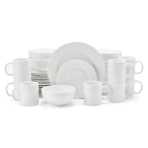 Pfaltzgraff Sloan 32-Piece Embossed Braid Dinnerware Set for $70 Pfaltzgraff Sloan 32-Piece Embossed Braid Dinnerware Set for $70