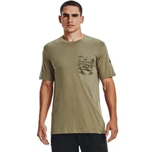 Under Armour Men's Outdoor Pocket T-Shirt, Tent (361)/Khaki Gray, Small for $12
