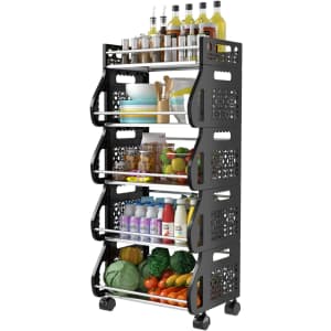 Dusasa 5-Tier Rolling Storage Cart w/ Removable Baskets for $47