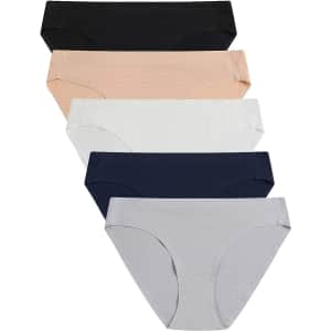 Women's Seamless Bikini Underwear 5-Pack for $7