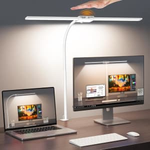 Syrinx LED Double Head Gooseneck Desk Lamp for $22