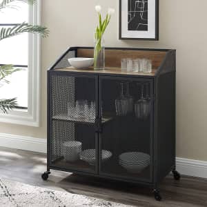 Walker Edison Malcomb Urban Rolling Bar Cabinet for $251 Walker Edison Malcomb Urban Rolling Bar Cabinet for $251