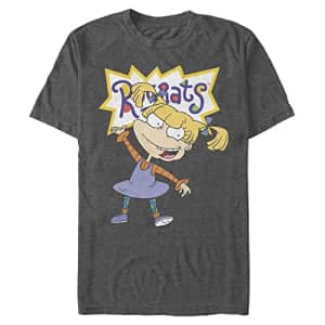 Nickelodeon Men's Big & Tall Oversized Angelica T-Shirt, Charcoal Heather, 4X-Large Tall for $21